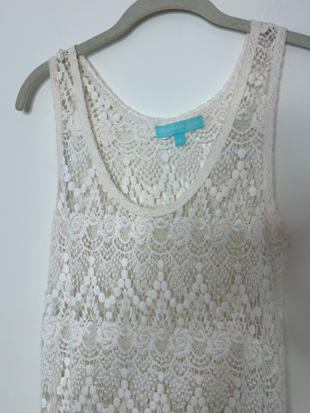 Melissa Odabash Ivory Crochet Mini Dress Swim Coverup Size Small - Picture 3 of 8